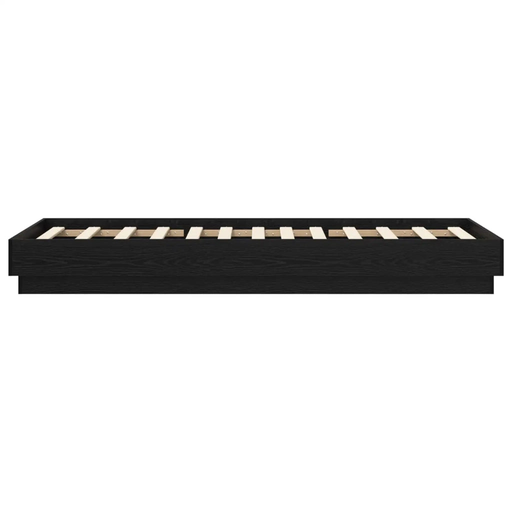 Struttura letto a pavimento Rovere Nero 80 x 200 cm