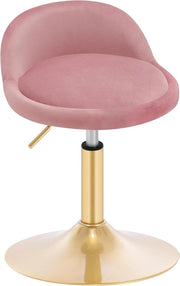 Sgabello da Trucco, Regolabile in Altezza, Sgabello Girevole per Ufficio, Sgabello da Trucco, in Velluto, 42,5-58 cm, per Cucina Soggiorno Camera da Letto,Rosa,BH425rs-1