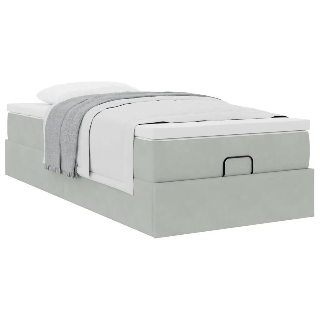 Struttura Letto Pouf con Materasso 100x200 cm Velluto 3311165