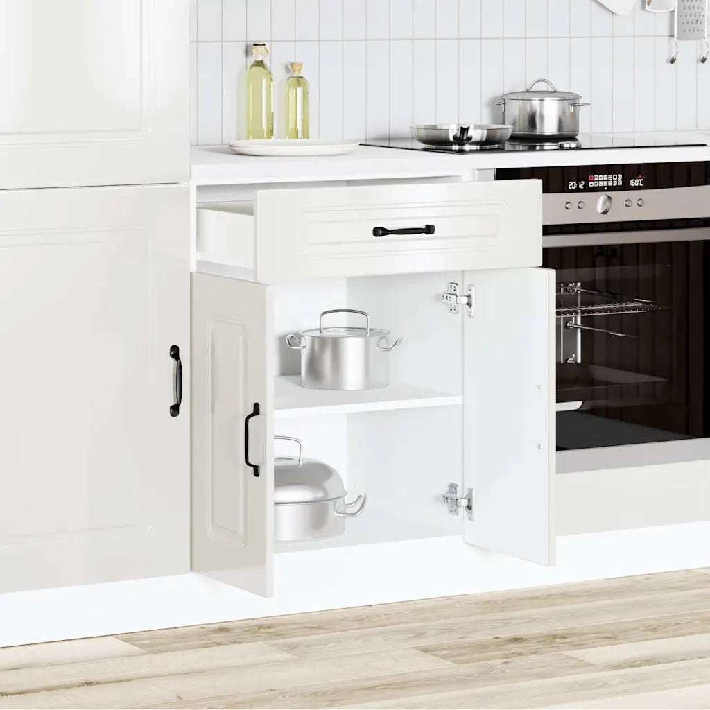 vidaXL Base da Cucina Kalmar Bianco Lucido in Legno Multistrato
