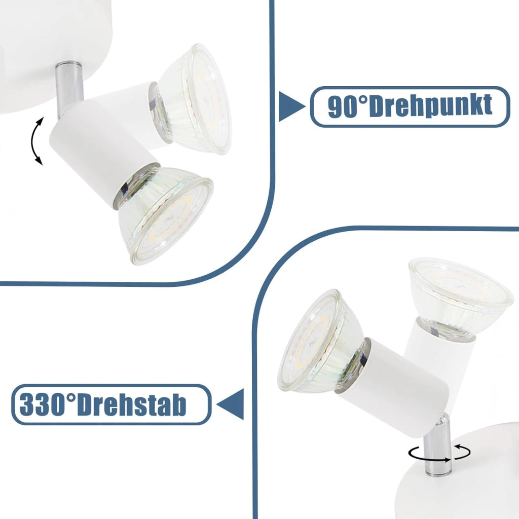 ZMH Faretto da soffitto 4 fiamme GU10 lampada da soffitto in metallo per camera da letto cucina corridoio