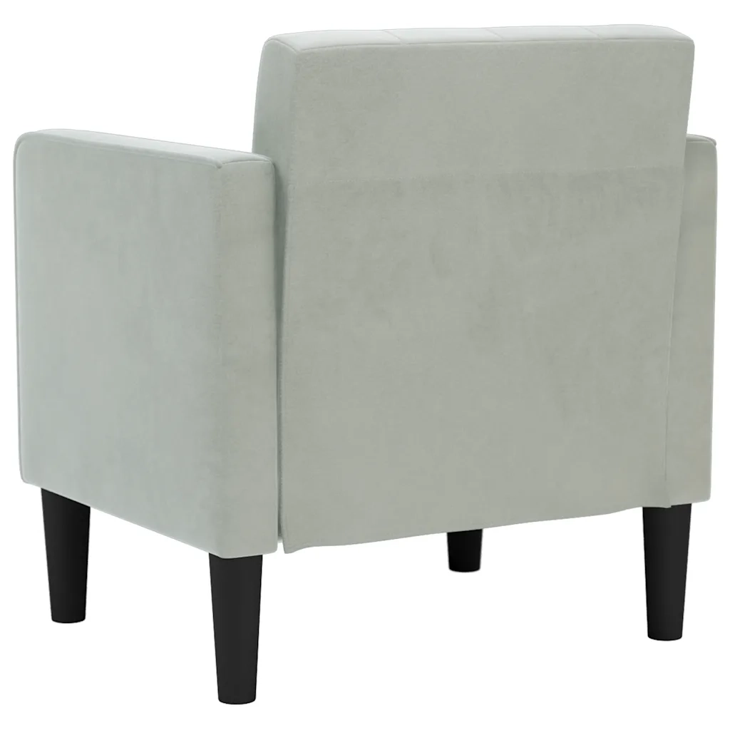 Divano Sedia con Braccioli Grigio Chiaro 53 cm in Velluto 4100553