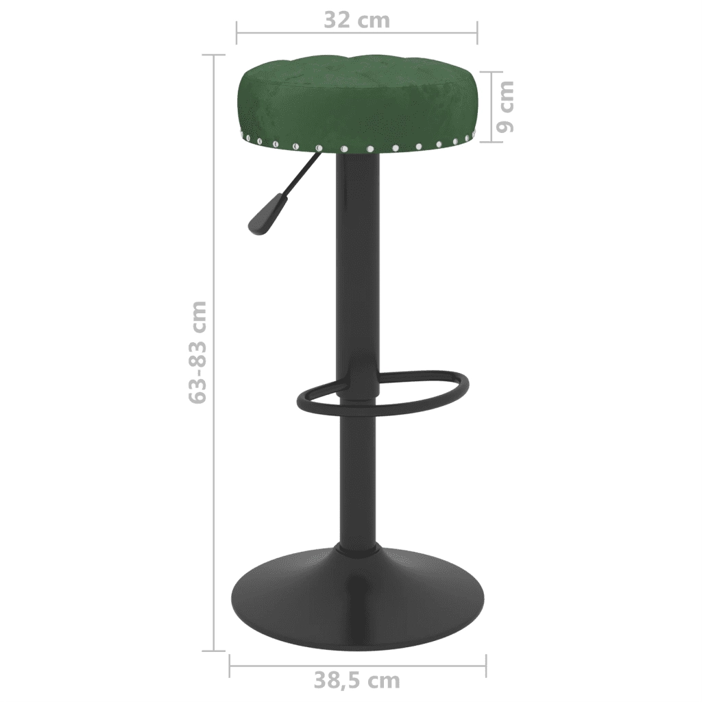 vidaXL Sgabelli da Bar 2 pz Verde Scuro in Velluto