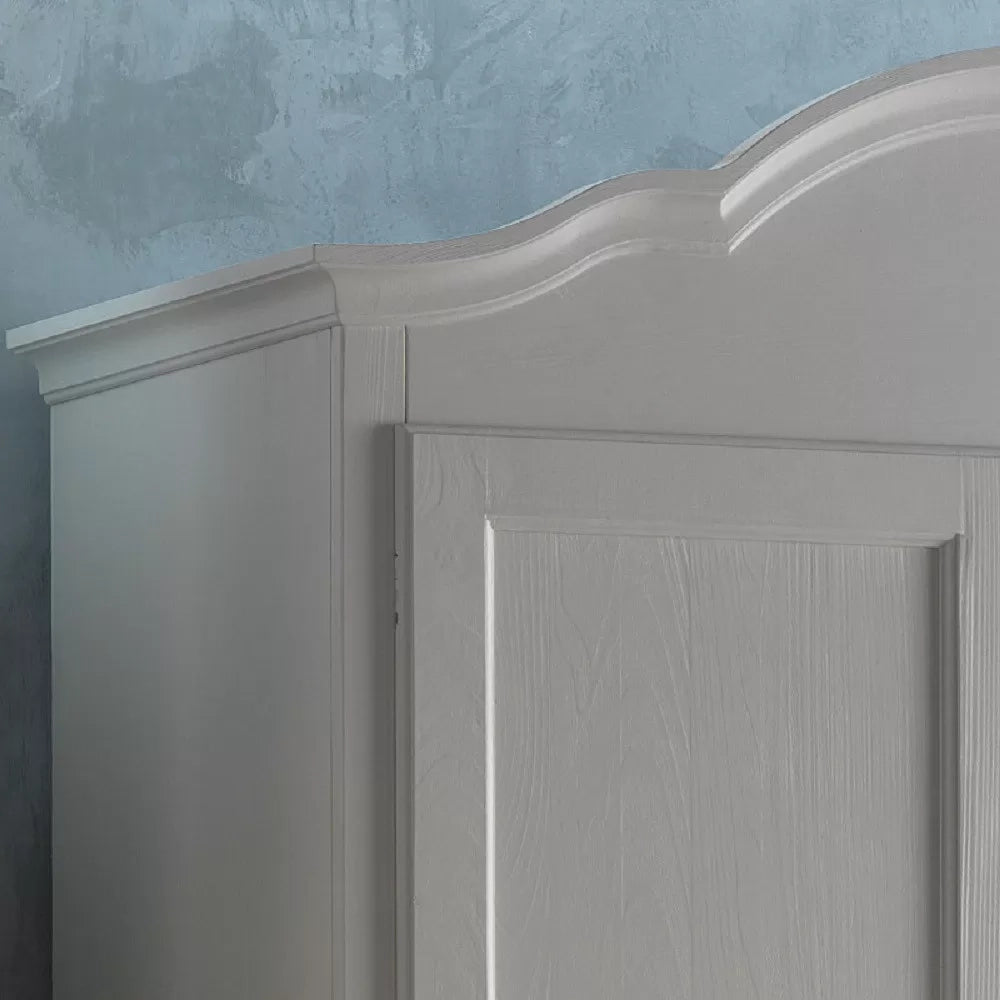 Armadio shabby 2 ante 2 cassetti in legno massello grigio l.118 p.65 h.218 - Mobili 2G
