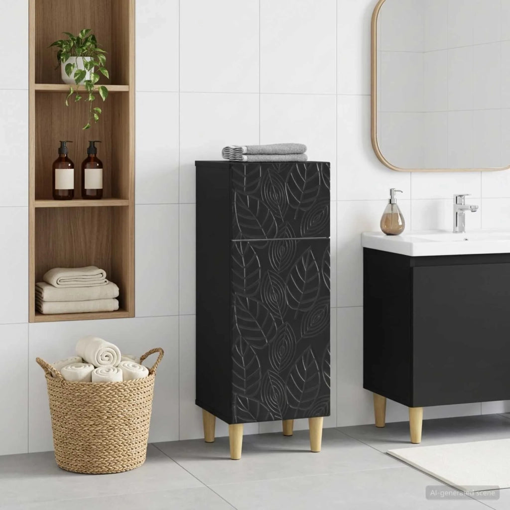 Mobiletto da Bagno DELFT Nero 30 x 31 x 80 cm 897046