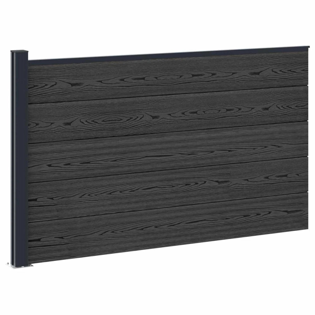 Pannello di Recinzione WPC e Alluminio Nero 42039075