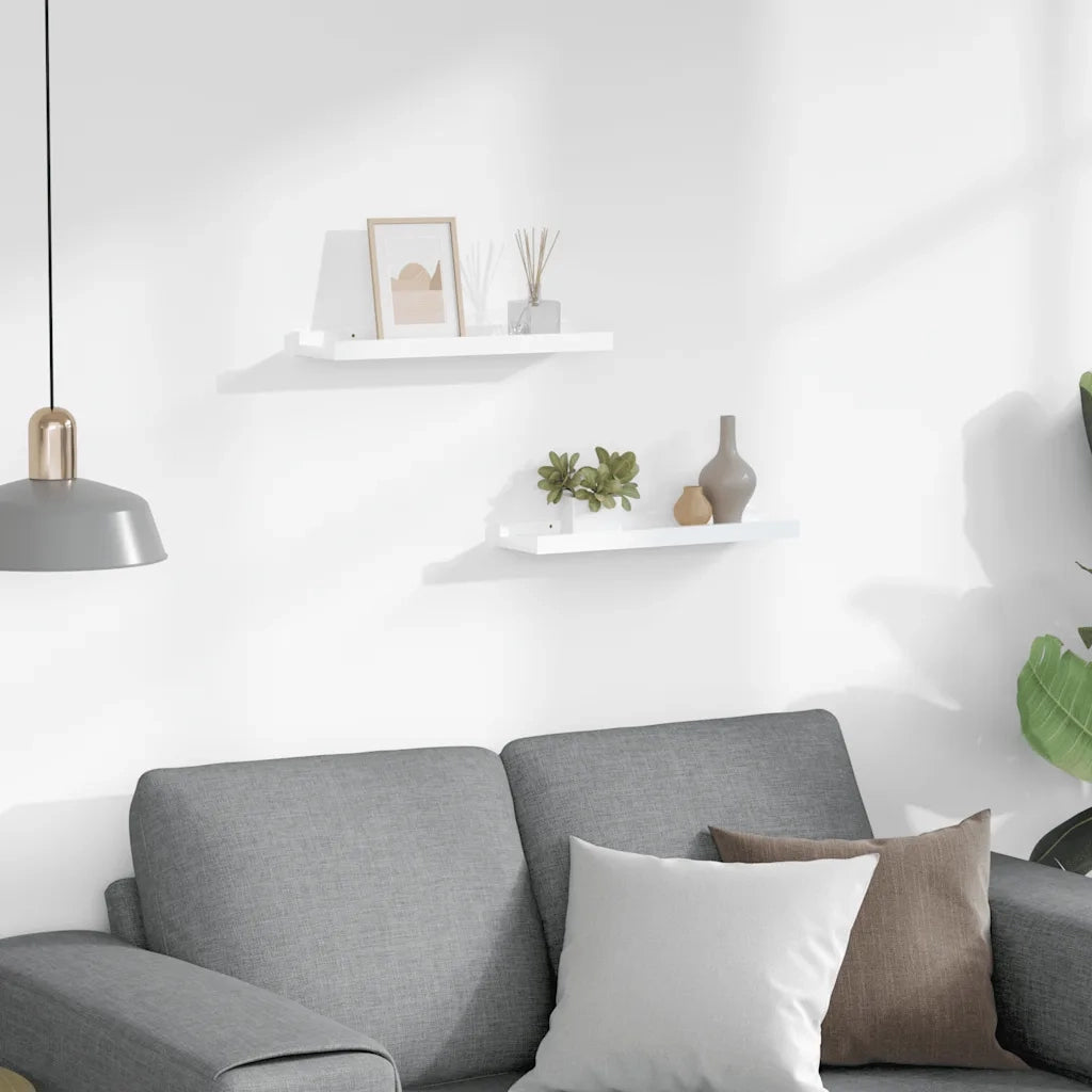 Mensole a Muro 2 pz Bianco Lucido 40x9x3 cm cod mxl 33706