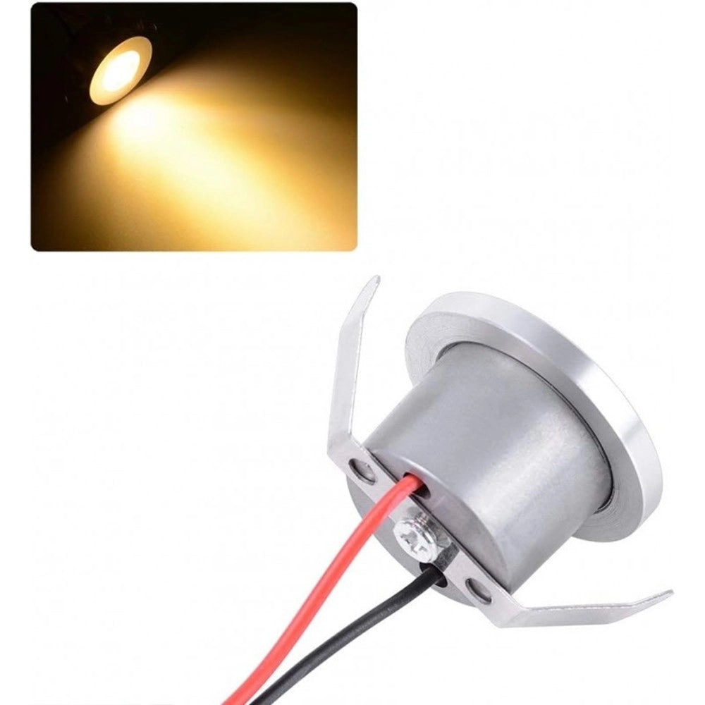 Trade Shop - Faretto 1w Led Incasso A Soffitto Ip20 Argento Mini Spot Segnapassi Luce Calda 00267 -