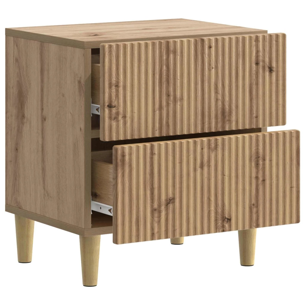 Armadio da Notte 2 pcs Rovere Artigianale 43 x 34,5 x 48 cm