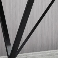 Bancone Bar Tavolo Alto Stile Industriale Effetto Marmo, Legno e Acciaio 120x60x102 cm, Nero