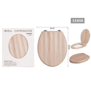 Trade Shop - Copriwater Universale In Mdf Stampato Legno Cerniere Regolabili 46 X 36 Cm 55898 -        3,5