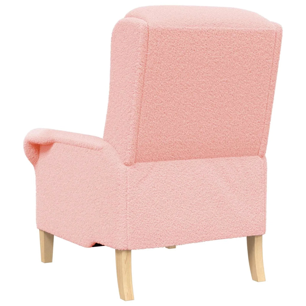 Poltrona | Sedia Relax Rosa Tessuto Sherpa morbido