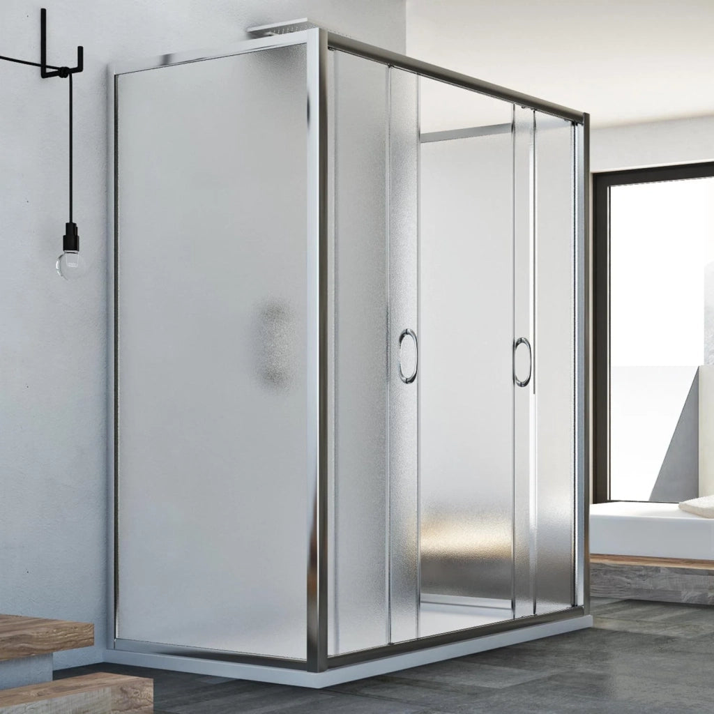 Box Doccia 3 lati 75x150x75 CM H185 stampato C mod. Replay Trio 2 Ante