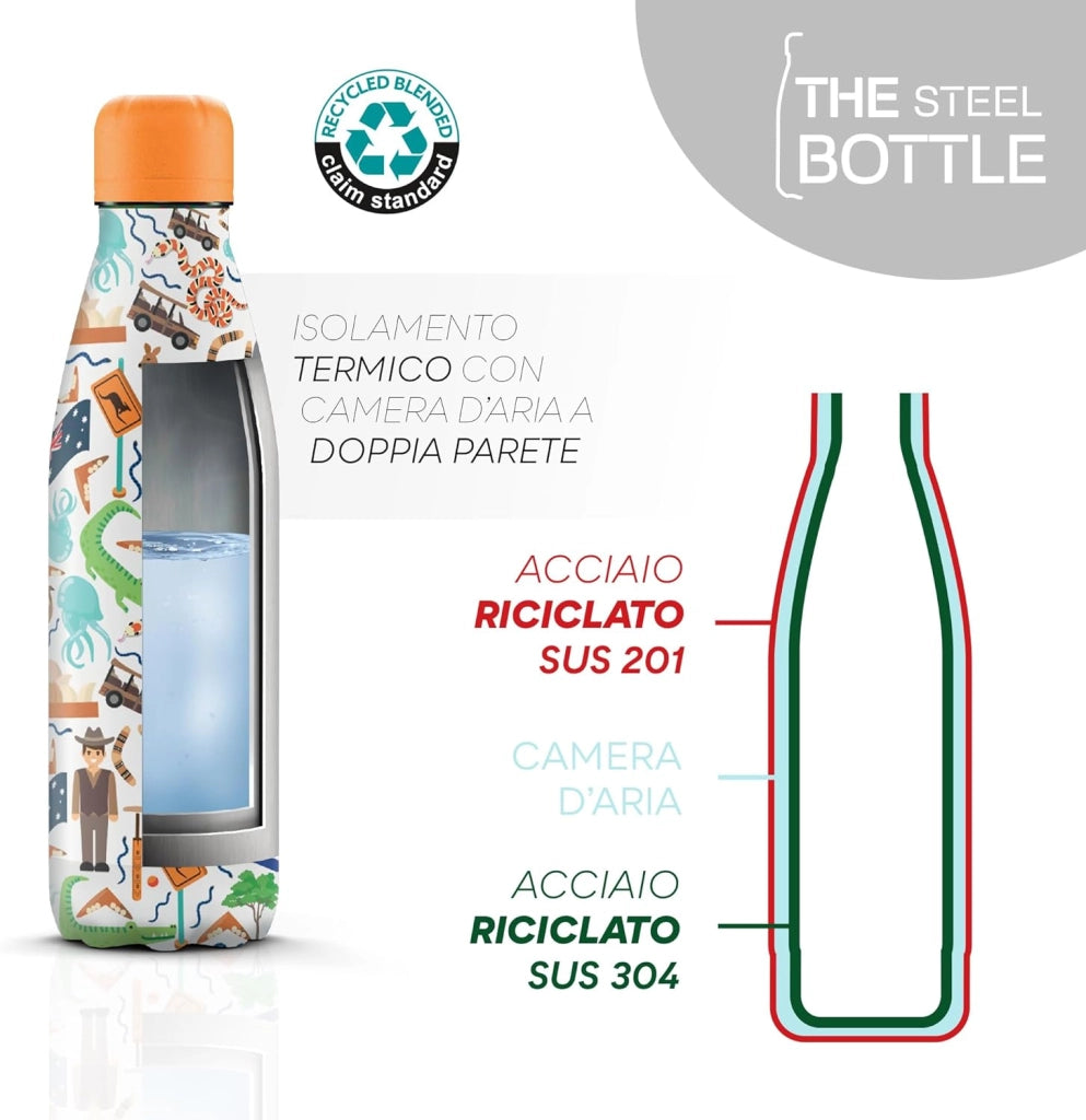 The Steel Bottle Bottiglia termica in Acciaio Inox Capacità 500 ml Chiusura Ermetica - Sydney