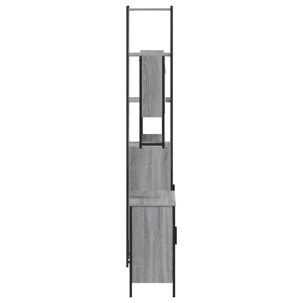 Set Mobili da Bagno 3 pz Grigio Sonoma in Legno Multistrato