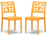 Set 2 sedie in polipropilene TETI, impilabile, resistente ai raggi UV, design moderno, ideale per sala da pranzo, cucina, sala d’attesa, bar, ristoranti o giardino, colore Giallo Ocra