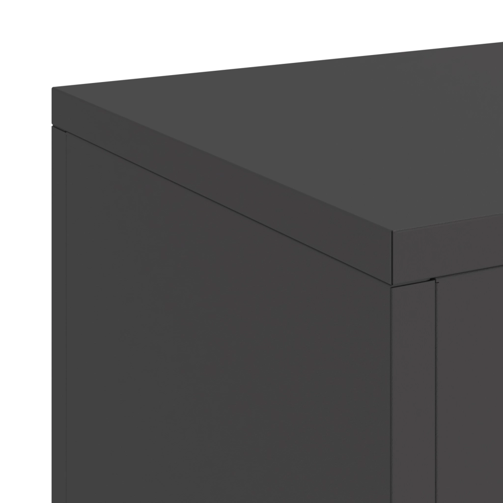 Supporti per Piante da Esterno Colonna 2 pz Nero 24x24x55 cm Acciaio