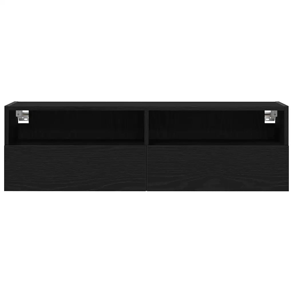 Mobile TV da parete-Mobile TV a Muro-Credenza TV Rovere Nero 100 x 30 x 30 cm