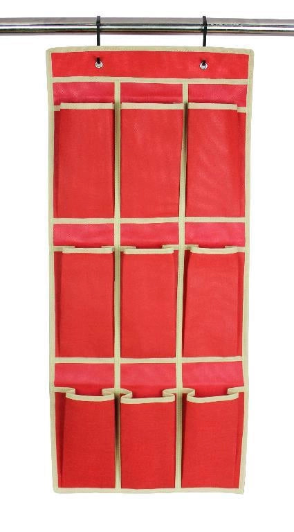 Portaoggetti da parete in tnt 9 Tasche rosso 36 x 84 cm