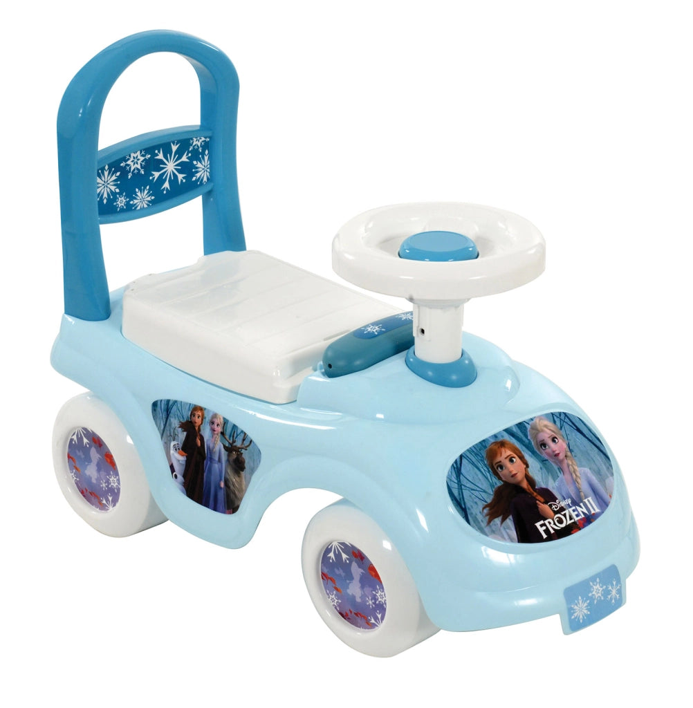 Macchina Cavalcabile per Bambini Volante Direzionabile Vano Contenitore e Telefono Disney Frozen Azzurro