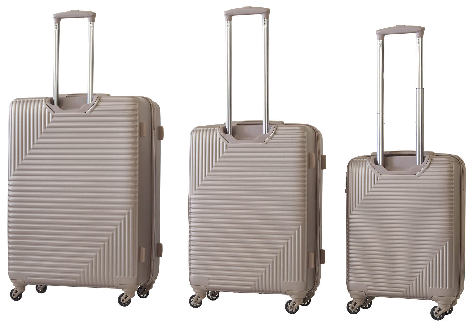 Set 3 Valigie Trolley Rigide in ABS 4 Ruote TSA Ravizzoni Long Island Beige