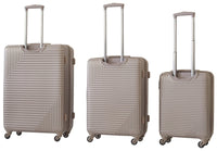 Set 3 Valigie Trolley Rigide in ABS 4 Ruote TSA Ravizzoni Long Island Beige