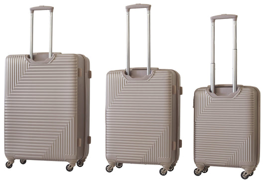 Set 3 Valigie Trolley Rigide in ABS 4 Ruote TSA Ravizzoni Long Island Beige
