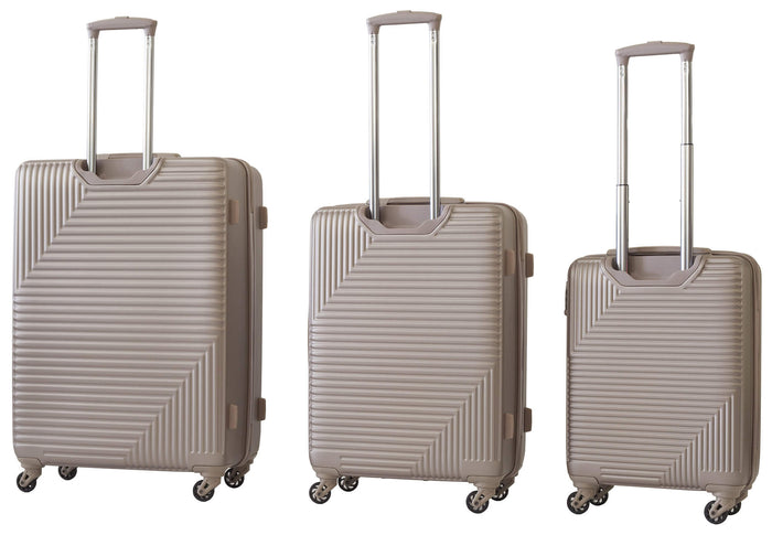 Set 3 Valigie Trolley Rigide in ABS 4 Ruote TSA Ravizzoni Long Island Beige