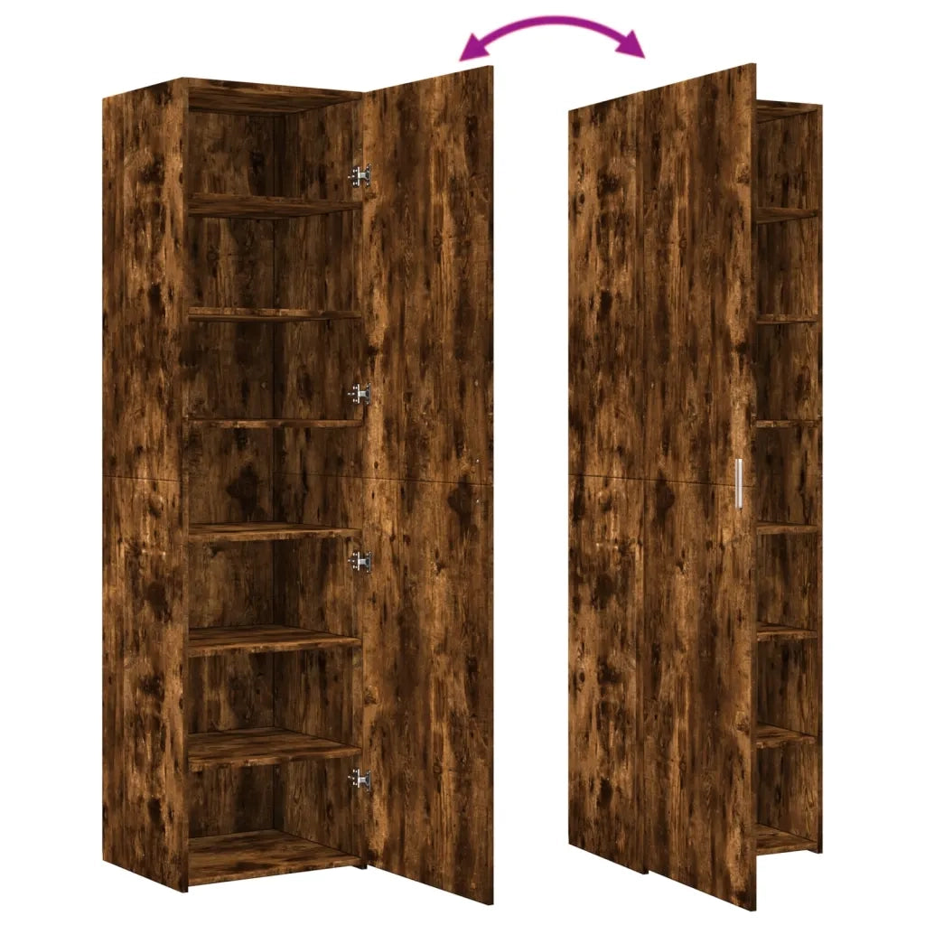 Credenza | Madia | Buffet da pranzo | Armadio da pranzo Rovere Fumo 50x42,5x185 cm in Legno Ingegnerizzato