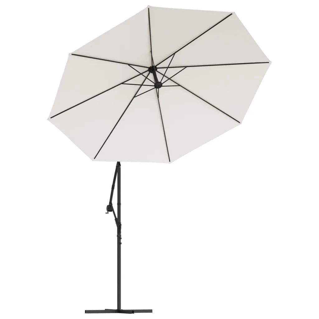 Ombrellone Pensile con Luci LED-Ombrello da giardino balcone 300 cm Sabbia Palo in Metallo