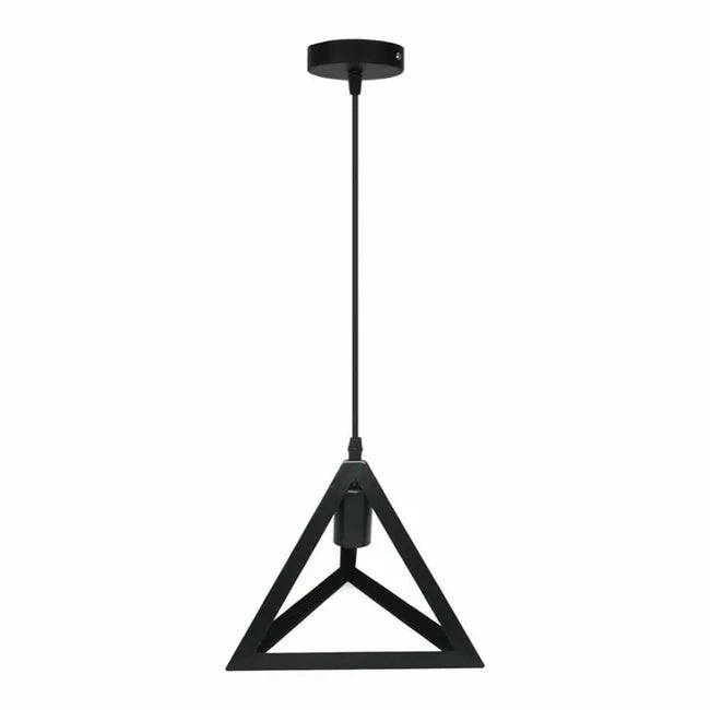 LAMPADARIO DA SOFFITTO A SOSPENSIONE FORMA TRIANGOLO 3D PORTA LAMPADINA E27 NERO