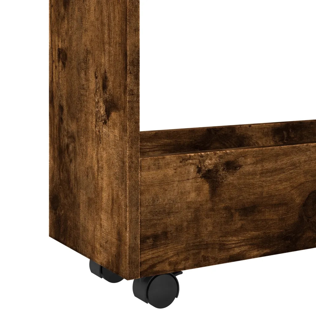 Carrello Stretto a 3 Livelli Rovere Fumo in Truciolato 855254