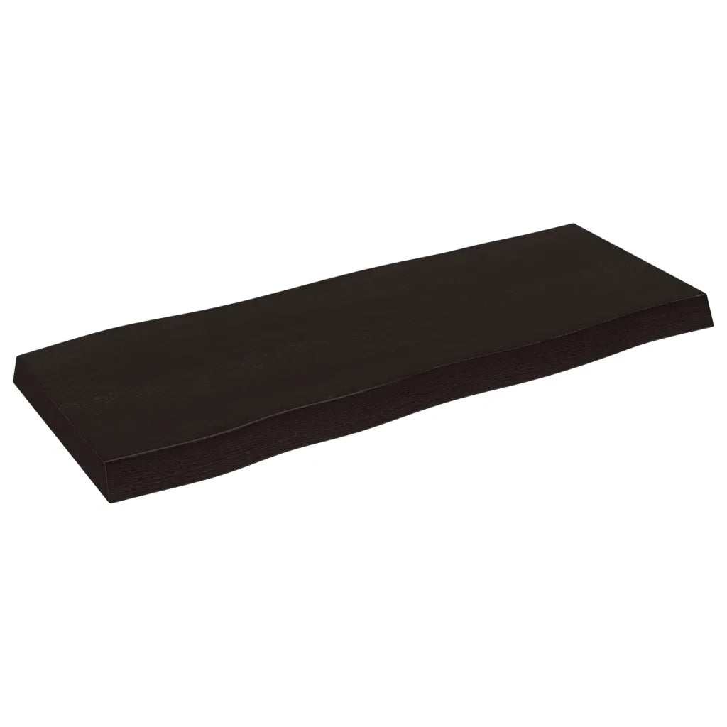 Piano Tavolo Marrone Scuro 100x40x(2-6)cm Rovere Non Trattato 364015