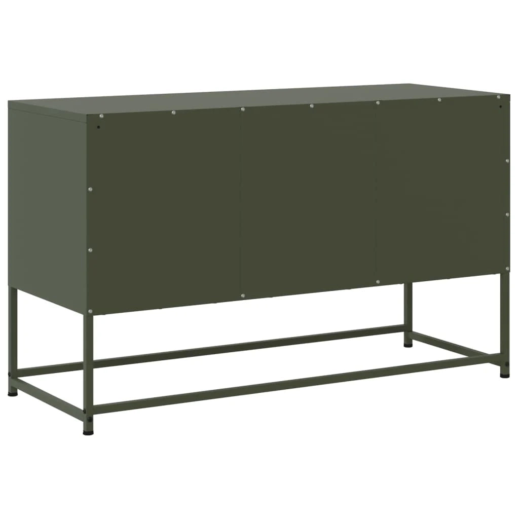 Mobile TV multimediale mensola TV credenza TV sala da pranzo soggiorno camera da letto verde oliva 100,5 x 39 x 60,5 cm acciaio verde 02_0028251