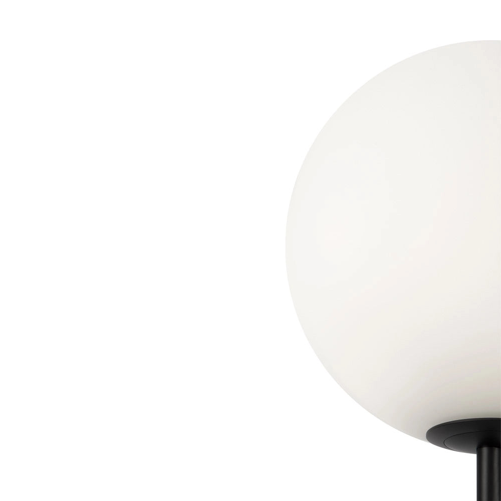 Piantana Contemporanea Ring Metallo Nero 1 Luce E Diffusore Bianco