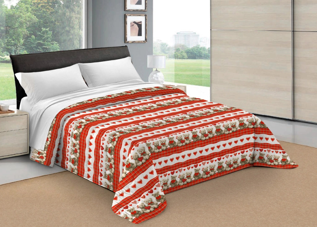 Trapunta Piumone Letto Invernale Imbottita 300gr Scaldanotti Teddy - Piazza E Mezza - Teddy