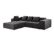 Cosmopolitan Design - Divano angolare modulare reversibile "Rome" 5 posti in velluto grigio scuro 