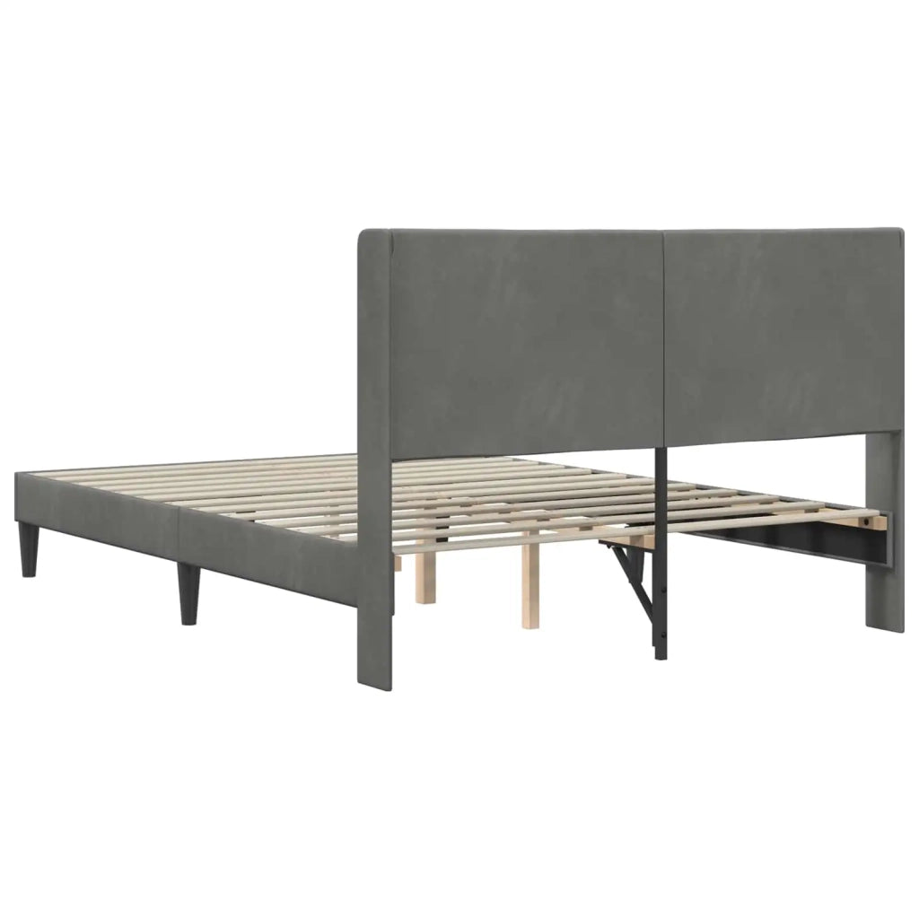 Struttura del letto Grigio Scuro 160 x 200 cm Velluto