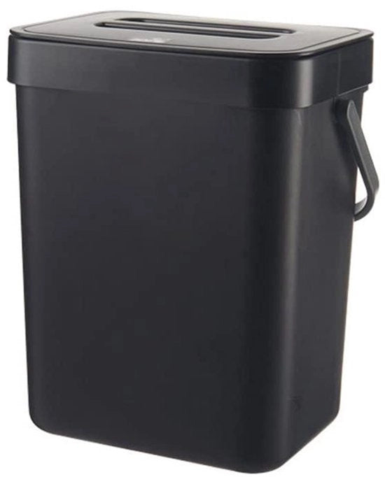 Bacca per Composto - Contenitore per Rifiuti con Coperchio per Compostaggio (Nero)