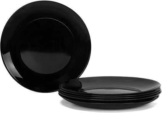 Tavolo da Cucina in Vetro, 26,67 cm Set di Tavolo per Lavastoviglie e Microonde, Set di Tavolo Nero Pianeggiante per 6 Persone