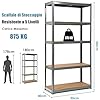 Scaffali per Carichi, Scaffalature a 5 Ripiani, in Metallo e MDF Scaffale, per Garage, Magazzino, Ripostiglio, Portante 875 kg, 90 x 40 x 180 cm (Grigio)