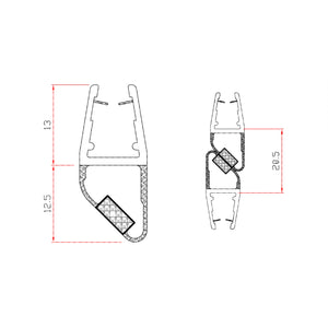Kit 2 Pezzi Guarnizione Magnetica Per Box Doccia Vetro 6-8mm