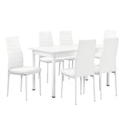 Tavolo da pranzo bianco 140 cm + sedie 96 cm bianco 03_0004009