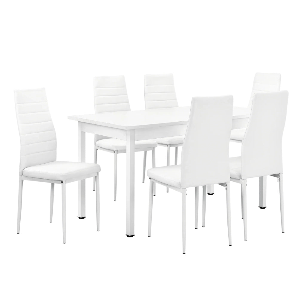 Tavolo da pranzo bianco 140 cm + sedie 96 cm bianco 03_0004009