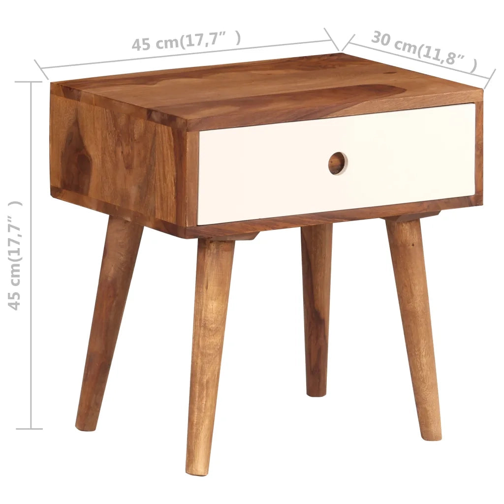 Comodino in Legno Massello di Sheesham 45x30x45 cm  cod mxl 31300
