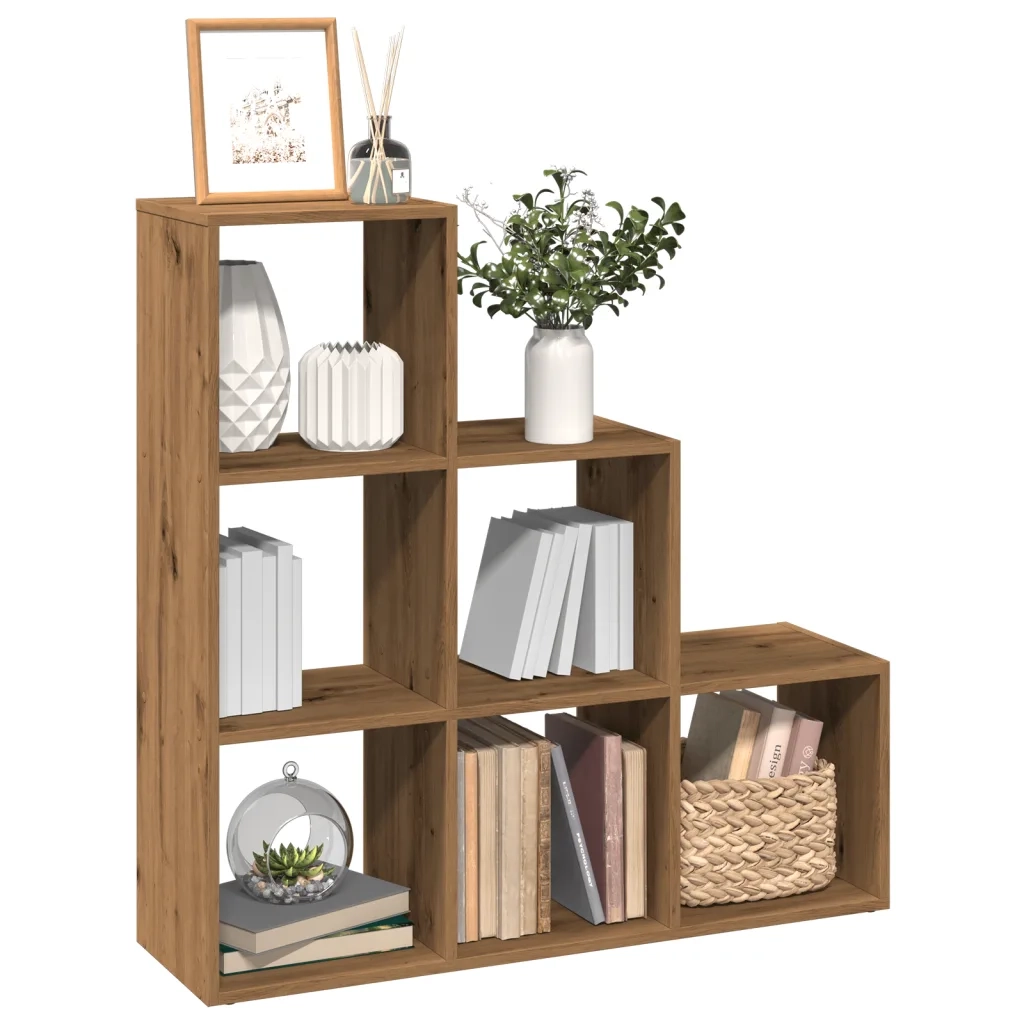 Libreria Divisorio 3Piani Rovere Artigianale 99x29x99Truciolato 857966