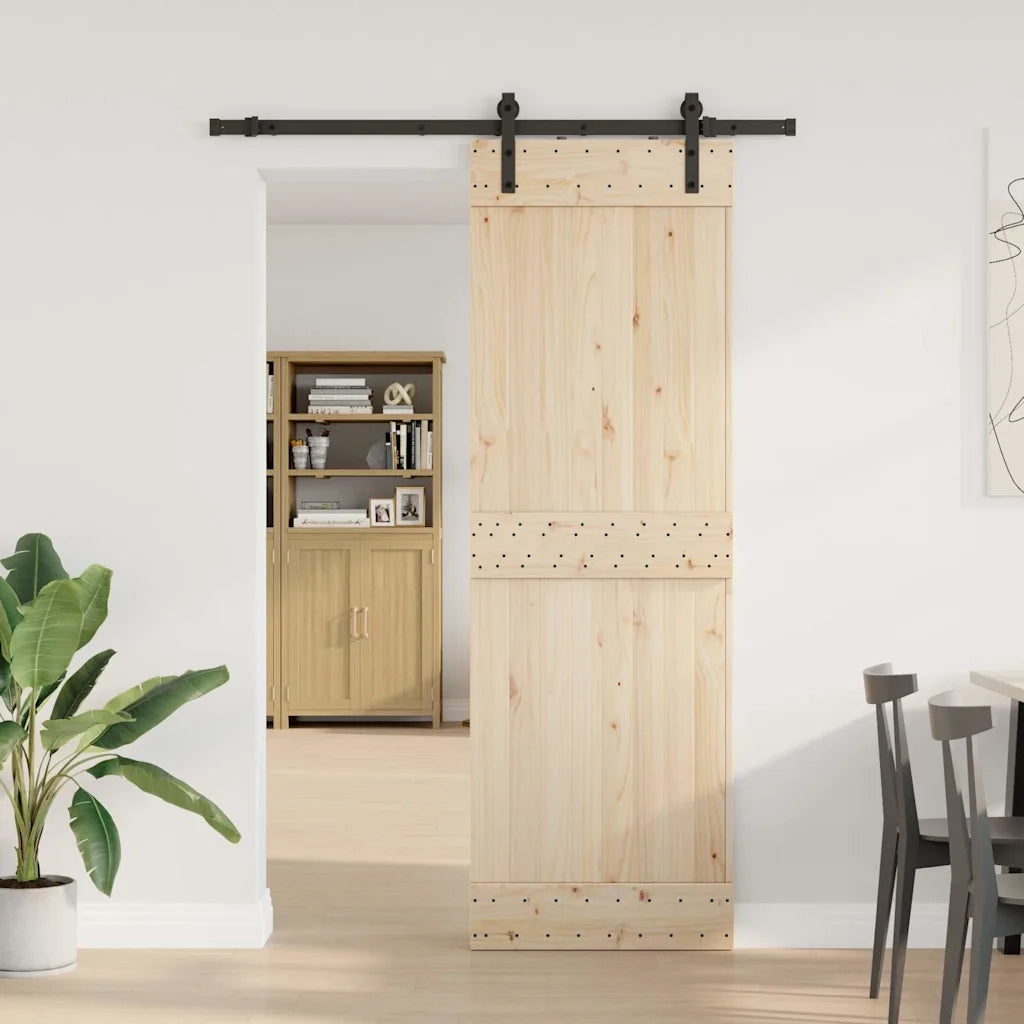 Kit di Binari per Porte Scorrevoli 213,5 cm Acciaio Nero
