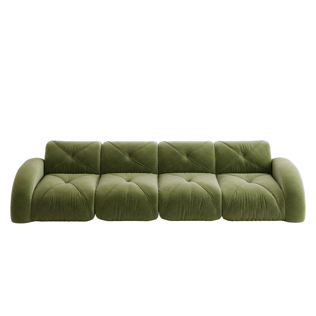 Divano Modulare 4 Posti in Tessuto Chenille ¨C Xylo ¨C Verde, Soggiorno