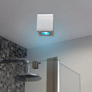 Plafoniera faretto quadrato lampada soffitto LED GU10 6W luce doccia sensoriale IP65 230V COLORE BIANCO RGB CCT WiFi