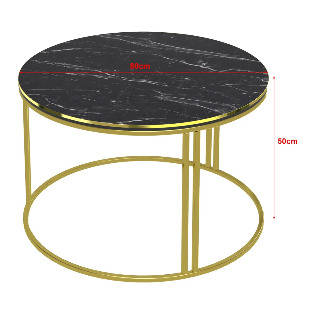 Tavolino rotondo 50 x 80 cm marmo nero oro 03_0008426